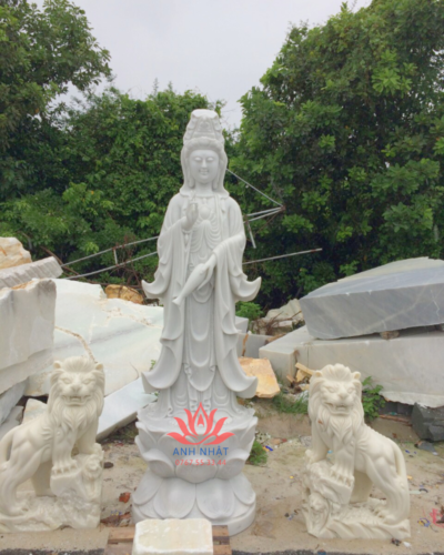 QA13 - Tượng Quan Âm Đá Tự Nhiên, Chạm Khắc Tinh Xảo