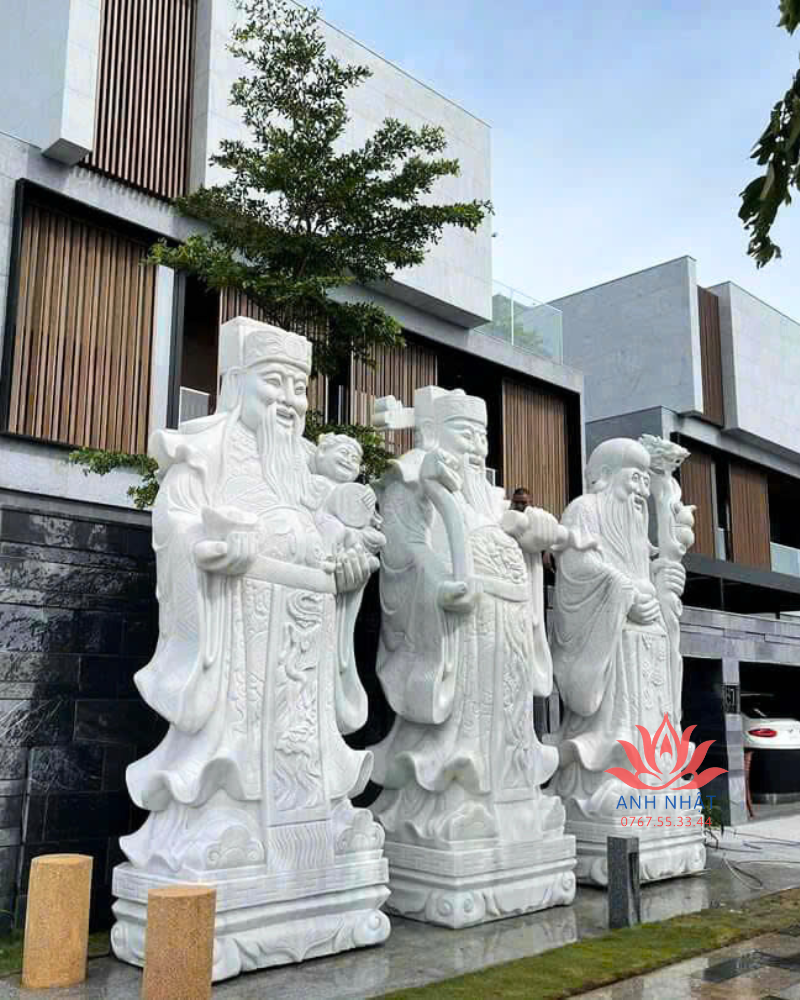 PLT06- Bộ Tam Đa Phúc Lộc Thọ Đá Tự Nhiên, Chất Lượng Cao